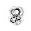 snake with dagger tattoo design idea