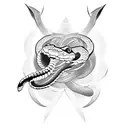 snake with dagger tattoo design idea
