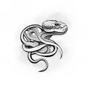 snake with dagger tattoo design idea