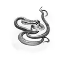 snake with dagger tattoo design idea