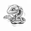snake with dagger tattoo design idea