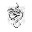 snake with dagger tattoo design idea
