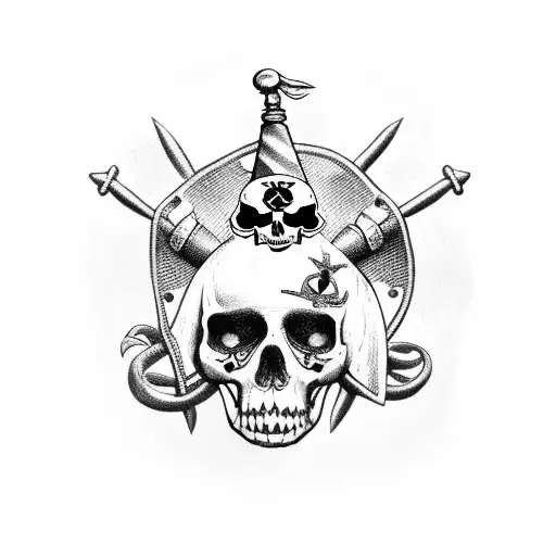 calavera y ancla piratas del caribe  tattoo design idea