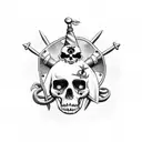 calavera y ancla piratas del caribe  tattoo design idea