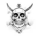 calavera y ancla piratas del caribe  tattoo design idea