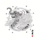 raijin and fujin tattoo design idea