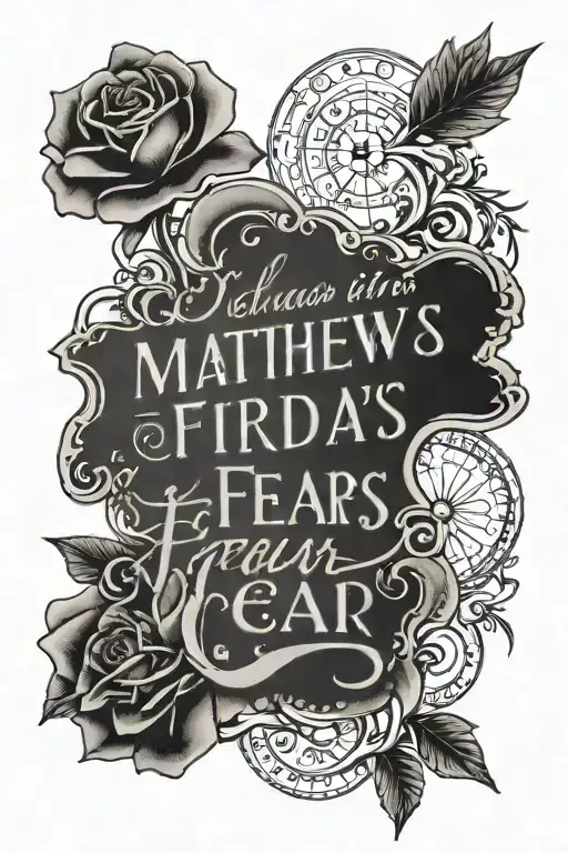 matthew 6:34 and fear and fridays poem tattoo design idea