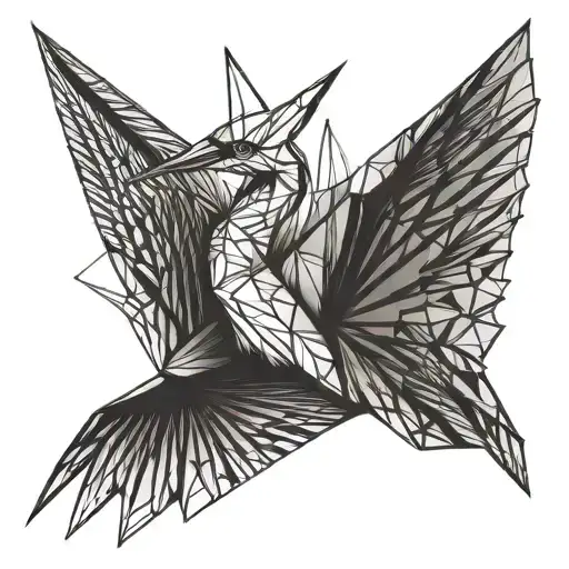 origami crane tattoo design idea