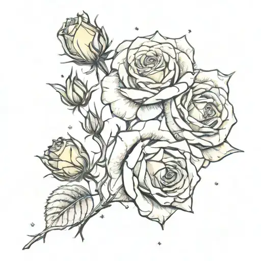 gemini constellation, one yellow rose tattoo design idea