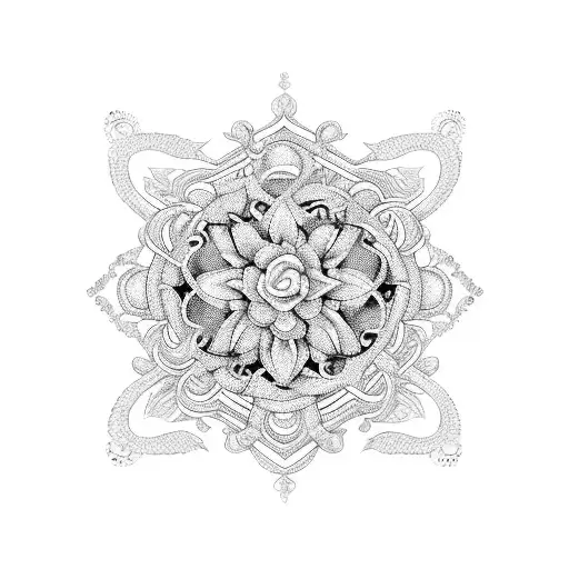 A unique blackwork tattoo design showcasing a delicate chain linking together the names 'maman' and 'mamie', representing the special connection between you and your mother and grandmother. tattoo design idea