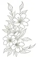 flower bouquet fine line tattoo design idea
