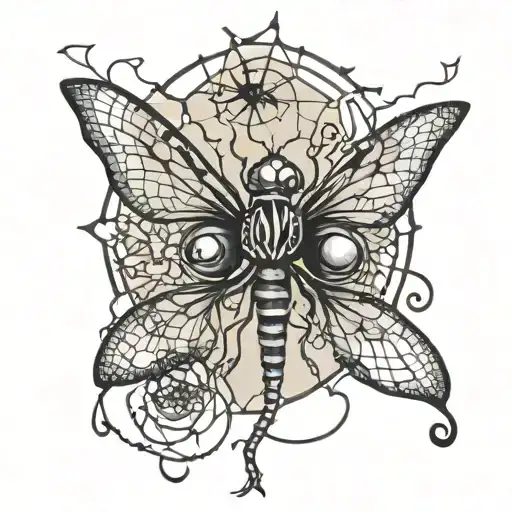 coraline dragonfly in spider webs other mother hands tattoo design idea