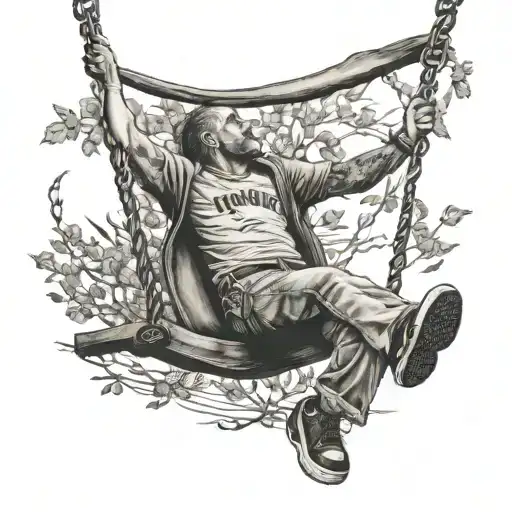 Life's swinging hard, but I'm swinging harder tattoo design idea