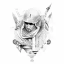 Roman painting tattoo design idea