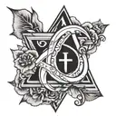 holy trinity symbol tattoo design idea