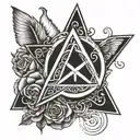 holy trinity symbol tattoo design idea