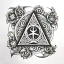 holy trinity symbol tattoo design idea