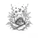 broken vase with flowers tattoo design idea