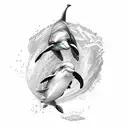 swimmer dolphin kicking underwater tattoo design idea