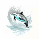swimmer dolphin kicking underwater tattoo design idea