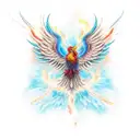 rising phoenix with flames tattoo design idea