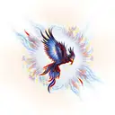 rising phoenix with flames tattoo design idea