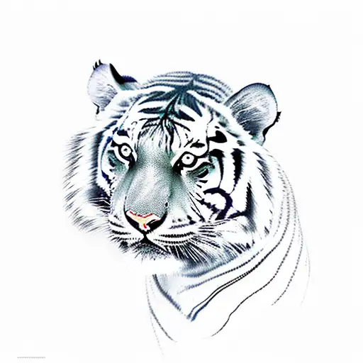 Tiger and vegetation tattoo design idea
