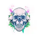 skull with angry panda tattoo design idea