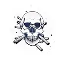skull with angry panda tattoo design idea