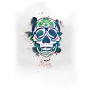 skull with angry panda tattoo design idea