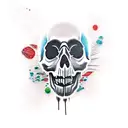 skull with angry panda tattoo design idea