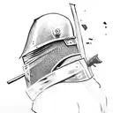 A knight on a battlefield overlooking the field after the fight is over. The knight should have a berserk looking armor tattoo design idea