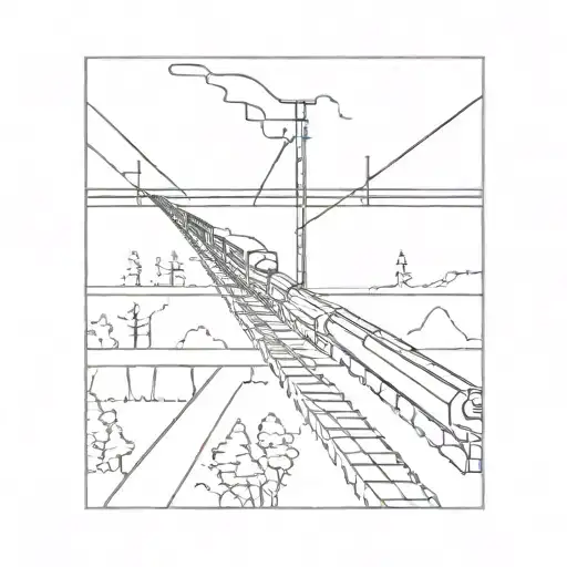 train rails overlapping each other tattoo design idea