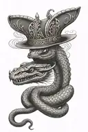 cobra wrapped on a ace of kings crown tattoo design idea