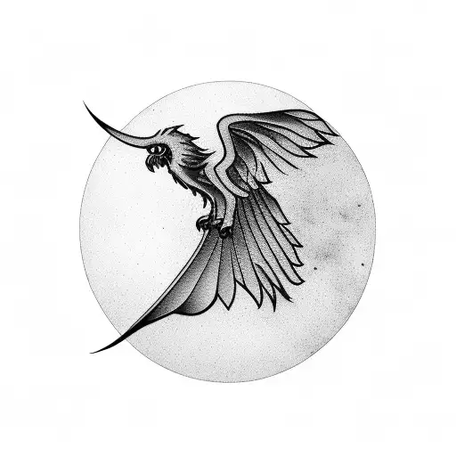 Pheonix wings around the belly button  tattoo design idea