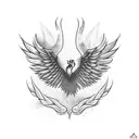 Pheonix wings around the belly button  tattoo design idea
