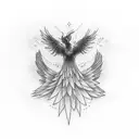 Pheonix wings around the belly button  tattoo design idea