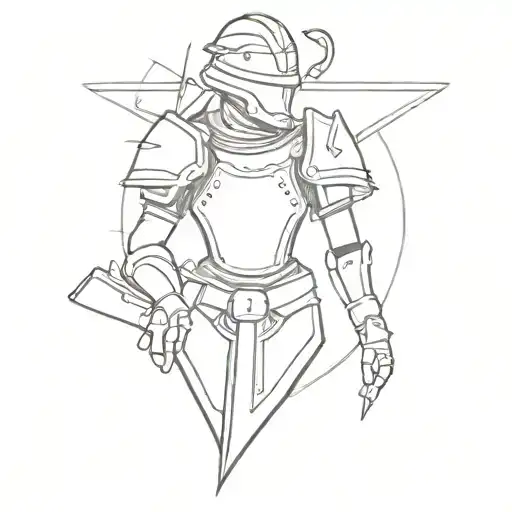 sapper armor about daughter with initials H tattoo design idea