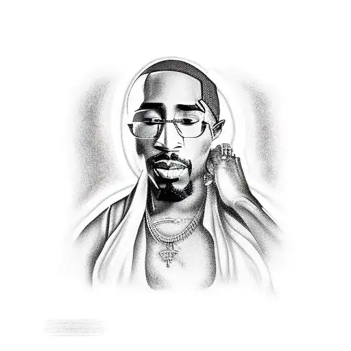 2pac tattoo design idea