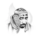 2pac tattoo design idea