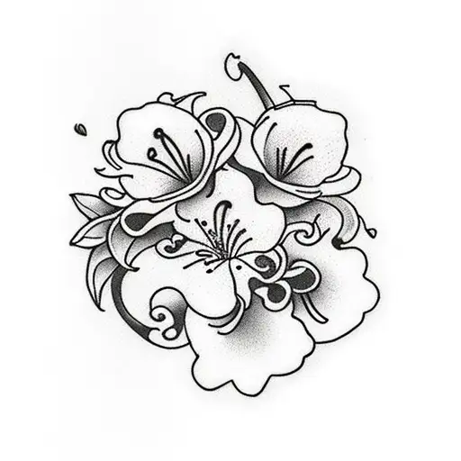 memorial tattoo with elephants lily of the valley saying Amelia Bal may 11th,2005- February 18,2024 tattoo design idea
