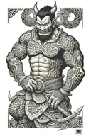 demon filipino warrior tattoo design idea