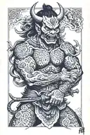demon filipino warrior tattoo design idea