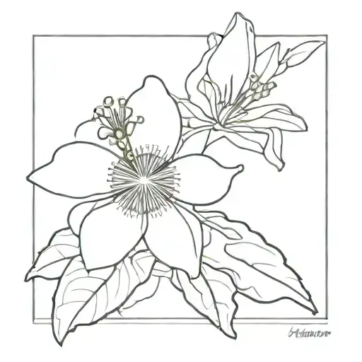 Andean Passionflower flower tattoo design idea