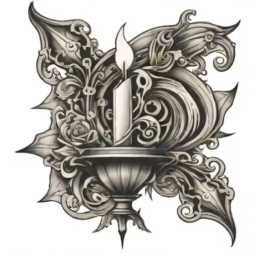 Inertia symbolized through a candlestick chart pattern  tattoo design idea