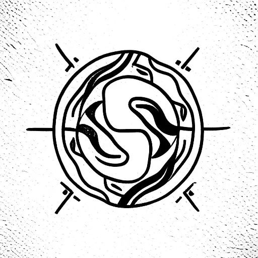 yin and yang with trident  tattoo design idea