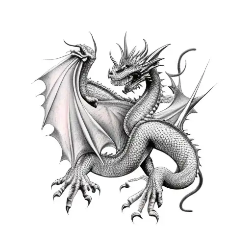 realistic Dragon wrapped around arm tattoo design idea