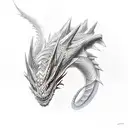 realistic Dragon wrapped around Excalibur  tattoo design idea