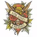 love your enemies tattoo design idea