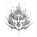 weeping angel in forest tattoo design idea